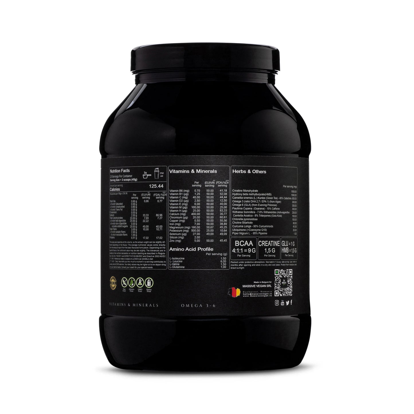 Recovery Booster BCAA Vegan Bio, The Healer, 907g, 20portii