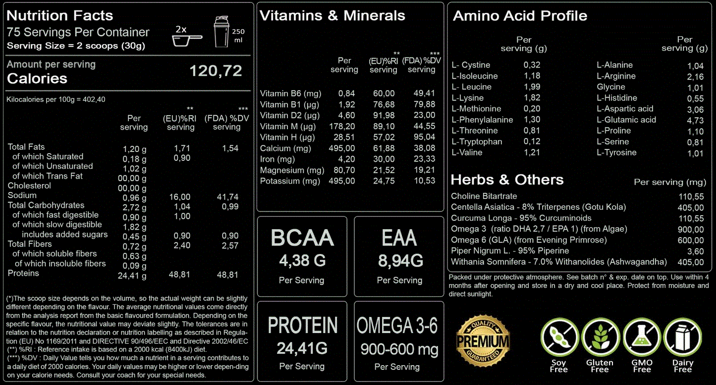 Proteina Hidrolizata Vegana Bio, Massive Vegan, 2,27kg, 75portii