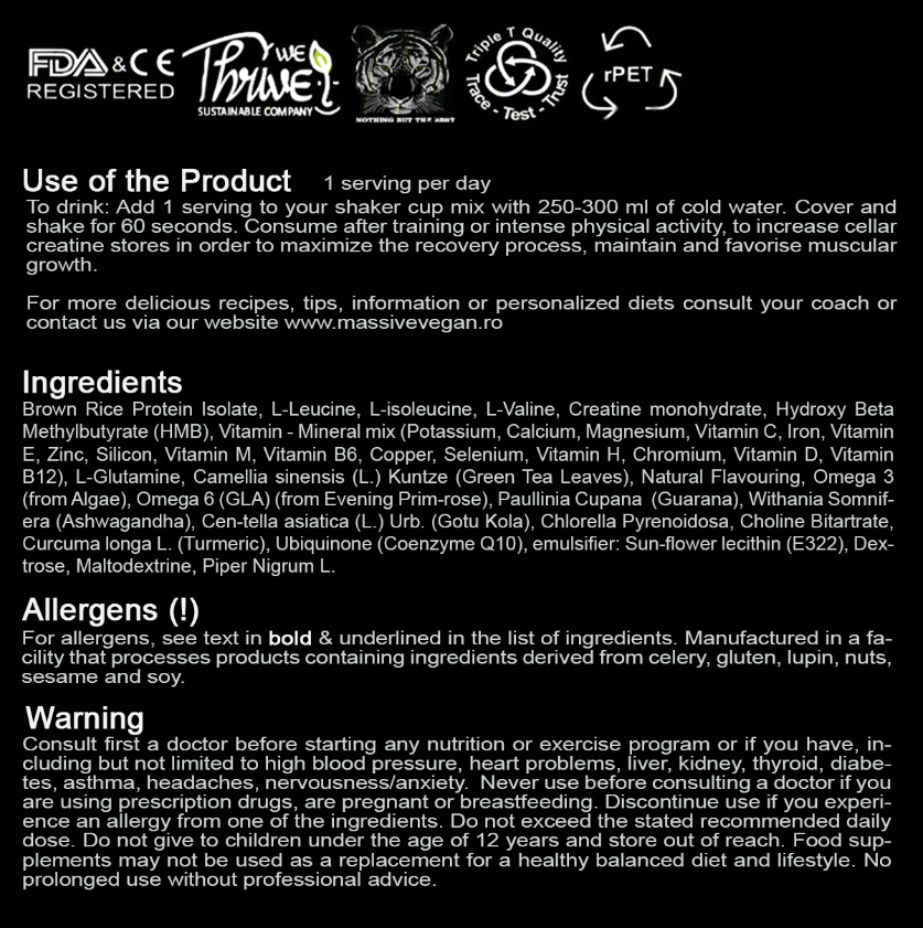 Recovery Booster BCAA Vegan Bio, The Healer, 907g, 20portii